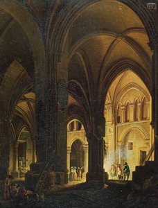 1789年以降のパリのエグリーズデサントイノセントの内部 作： Pierre Antoine Demachy